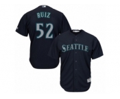 Youth Majestic Seattle Mariners #52 Carlos Ruiz Replica Navy Blue Alternate 2 Cool Base MLB Jersey