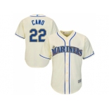 Youth Seattle Mariners #22 Robinson Cano Cream Cool Base Stitched MLB Jersey