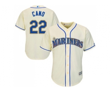 Youth Seattle Mariners #22 Robinson Cano Cream Cool Base Stitched MLB Jersey