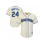 Youth Seattle Mariners #24 Ken Griffey Cream Cool Base Stitched MLB Jersey