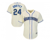 Youth Seattle Mariners #24 Ken Griffey Cream Cool Base Stitched MLB Jersey