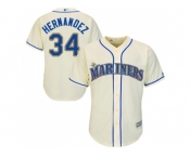 Youth Seattle Mariners #34 Felix Hernandez Cream Cool Base Stitched MLB Jersey