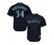 Youth Seattle Mariners #34 Felix Hernandez Navy Blue Cool Base Stitched MLB Jersey