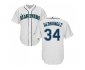 Youth Seattle Mariners #34 Felix Hernandez White Cool Base Stitched MLB Jersey