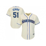 Youth Seattle Mariners #51 Ichiro Suzuki Cream Cool Base Stitched MLB Jersey