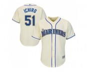 Youth Seattle Mariners #51 Ichiro Suzuki Cream Cool Base Stitched MLB Jersey