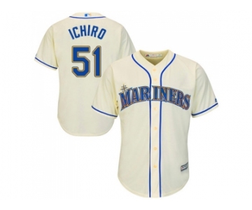 Youth Seattle Mariners #51 Ichiro Suzuki Cream Cool Base Stitched MLB Jersey