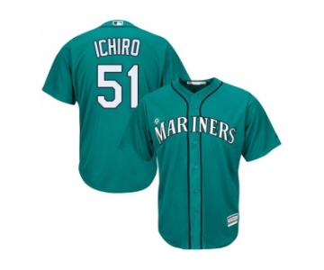 Youth Seattle Mariners #51 Ichiro Suzuki Green Cool Base Stitched MLB Jersey