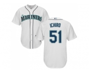 Youth Seattle Mariners #51 Ichiro Suzuki White Cool Base Stitched MLB Jersey