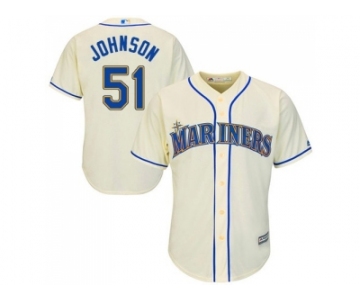 Youth Seattle Mariners #51 Randy Johnson Cream Cool Base Stitched MLB Jersey