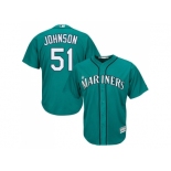 Youth Seattle Mariners #51 Randy Johnson Green Cool Base Stitched MLB Jersey