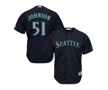 Youth Seattle Mariners #51 Randy Johnson Navy Blue Cool Base Stitched MLB Jersey