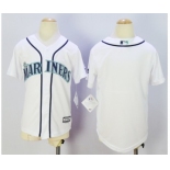 Youth mlb Seattle Mariners Blank White Official Cool Base Jersey