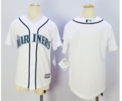 Youth mlb Seattle Mariners Blank White Official Cool Base Jersey