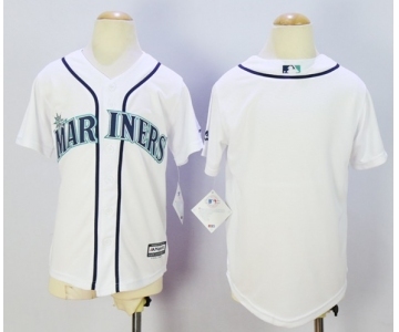 Youth mlb Seattle Mariners Blank White Official Cool Base Jersey