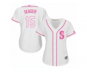 Women's Majestic Seattle Mariners #15 Kyle Seager Replica White Fashion Cool Base MLB Jersey