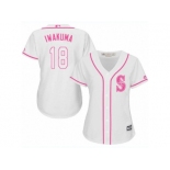 Women's Majestic Seattle Mariners #18 Hisashi Iwakuma Replica White Fashion Cool Base MLB Jersey