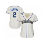 Women's Majestic Seattle Mariners #2 Jean Segura Authentic Cream Alternate Cool Base MLB Jersey