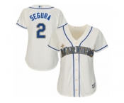 Women's Majestic Seattle Mariners #2 Jean Segura Authentic Cream Alternate Cool Base MLB Jersey