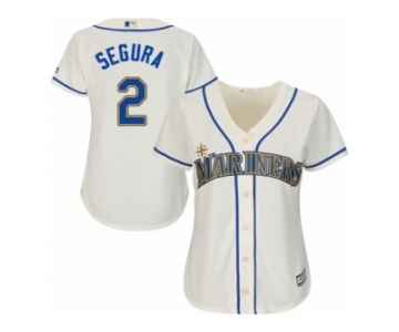 Women's Majestic Seattle Mariners #2 Jean Segura Authentic Cream Alternate Cool Base MLB Jersey