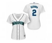 Women's Majestic Seattle Mariners #2 Jean Segura Authentic White Home Cool Base MLB Jersey