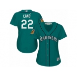 Women's Majestic Seattle Mariners #22 Robinson Cano Authentic Aqua 2017 Spring Training Cool Base MLB Jersey