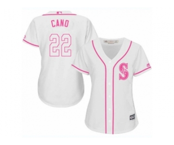 Women's Majestic Seattle Mariners #22 Robinson Cano Authentic White Fashion Cool Base MLB Jersey