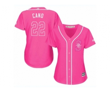 Women's Majestic Seattle Mariners #22 Robinson Cano Replica Pink Fashion Cool Base MLB Jersey