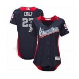 Women's Majestic Seattle Mariners #23 Nelson Cruz Game Navy Blue American League 2018 MLB All-Star MLB Jersey