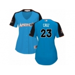 Women's Majestic Seattle Mariners #23 Nelson Cruz Replica Blue American League 2017 MLB All-Star MLB Jersey