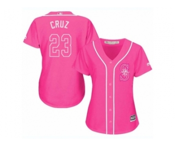 Women's Majestic Seattle Mariners #23 Nelson Cruz Replica Pink Fashion Cool Base MLB Jersey