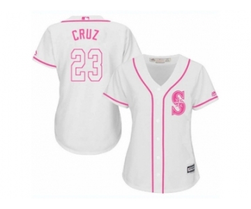 Women's Majestic Seattle Mariners #23 Nelson Cruz Replica White Fashion Cool Base MLB Jersey