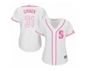 Women's Majestic Seattle Mariners #31 Steve Cishek Replica White Fashion Cool Base MLB Jersey