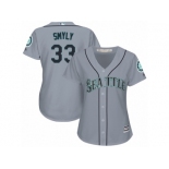 Women's Majestic Seattle Mariners #33 Drew Smyly Authentic Grey Road Cool Base MLB Jersey