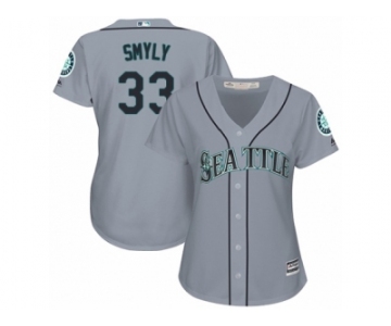 Women's Majestic Seattle Mariners #33 Drew Smyly Authentic Grey Road Cool Base MLB Jersey