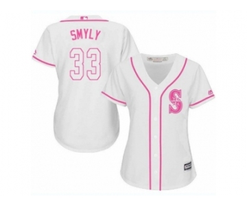 Women's Majestic Seattle Mariners #33 Drew Smyly Replica White Fashion Cool Base MLB Jersey