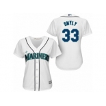 Women's Majestic Seattle Mariners #33 Drew Smyly Replica White Home Cool Base MLB Jersey