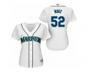 Women's Majestic Seattle Mariners #52 Carlos Ruiz Authentic White Home Cool Base MLB Jersey