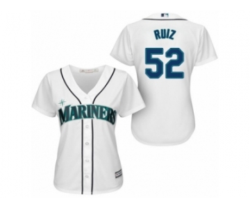 Women's Majestic Seattle Mariners #52 Carlos Ruiz Authentic White Home Cool Base MLB Jersey