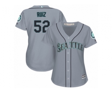 Women's Majestic Seattle Mariners #52 Carlos Ruiz Replica Grey Road Cool Base MLB Jersey