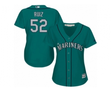 Women's Majestic Seattle Mariners #52 Carlos Ruiz Replica Teal Green Alternate Cool Base MLB Jersey