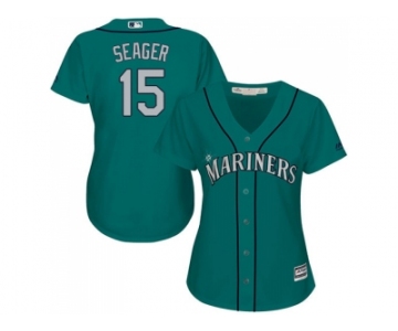 Women's Seattle Mariners #15 Kyle Seager Green Alternate Stitched MLB Jersey