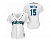 Women's Seattle Mariners #15 Kyle Seager White Home Stitched MLB Jersey