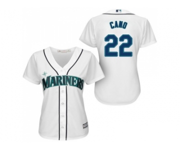 Women's Seattle Mariners #22 Robinson Cano White Home Stitched MLB Jersey