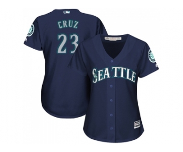 Women's Seattle Mariners #23 Nelson Cruz Navy Blue Alternate Stitched MLB Jersey