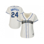 Women's Seattle Mariners #24 Ken Griffey Cream Alternate Stitched MLB Jersey