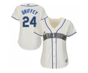 Women's Seattle Mariners #24 Ken Griffey Cream Alternate Stitched MLB Jersey