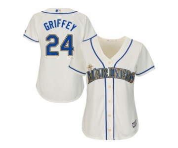 Women's Seattle Mariners #24 Ken Griffey Cream Alternate Stitched MLB Jersey