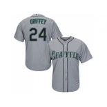 Women's Seattle Mariners #24 Ken Griffey Grey Road Stitched MLB Jersey