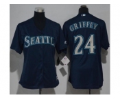 Women's Seattle Mariners #24 Ken Griffey Navy Blue Alternate Stitched MLB Jersey